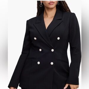 Good American Ponte Embellished Double-Breasted Blazer / Blazer Dress